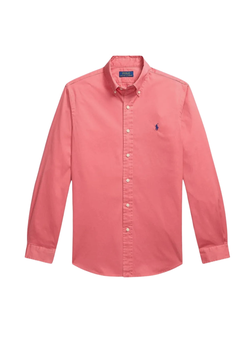 PRL "Slim Fit" Poplin Shirt en Coral