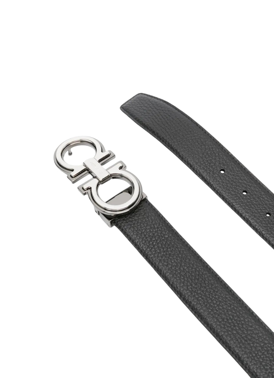 FRG Classic Gancini Belt en Piel Granulada